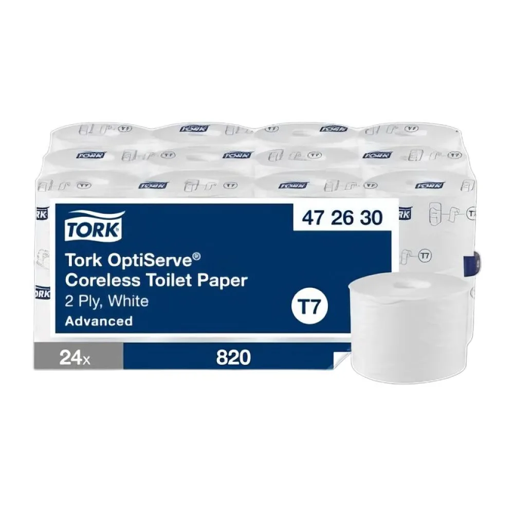 OptiServe Toilettenpapier Advanced T7 2-lagig 24 Rollen je 820 Blatt, weiß – Bild 2