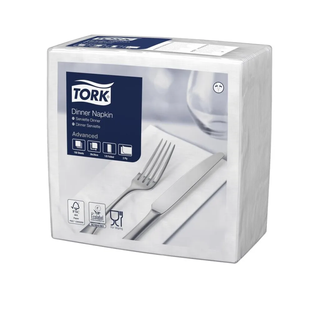 Servietten hochweiß 2-lagig 39 x 39 cm 1/8 Falz, 1800 Stück – Bild 2