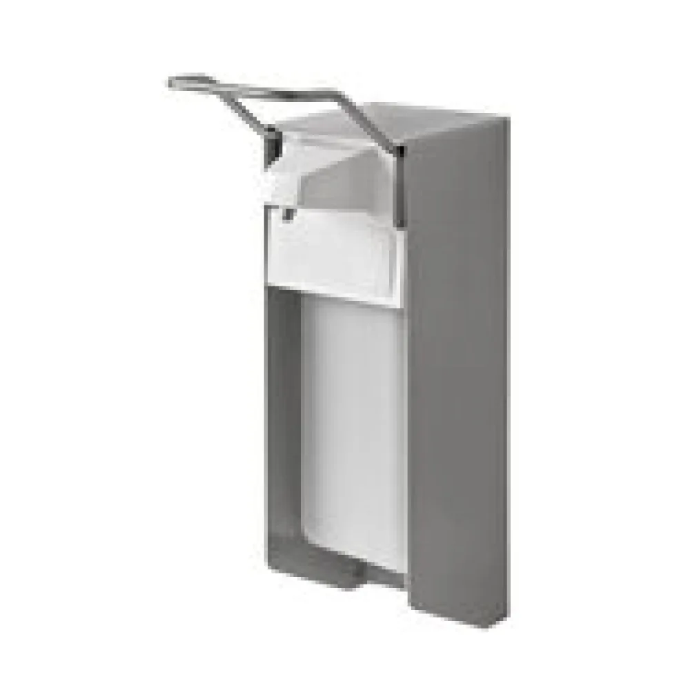TEMDEX Desinfektionsmittelspender 175x110x330mm Alugehäuse mit Edelstahlpumpe 1000ml, kurzer Armhebel