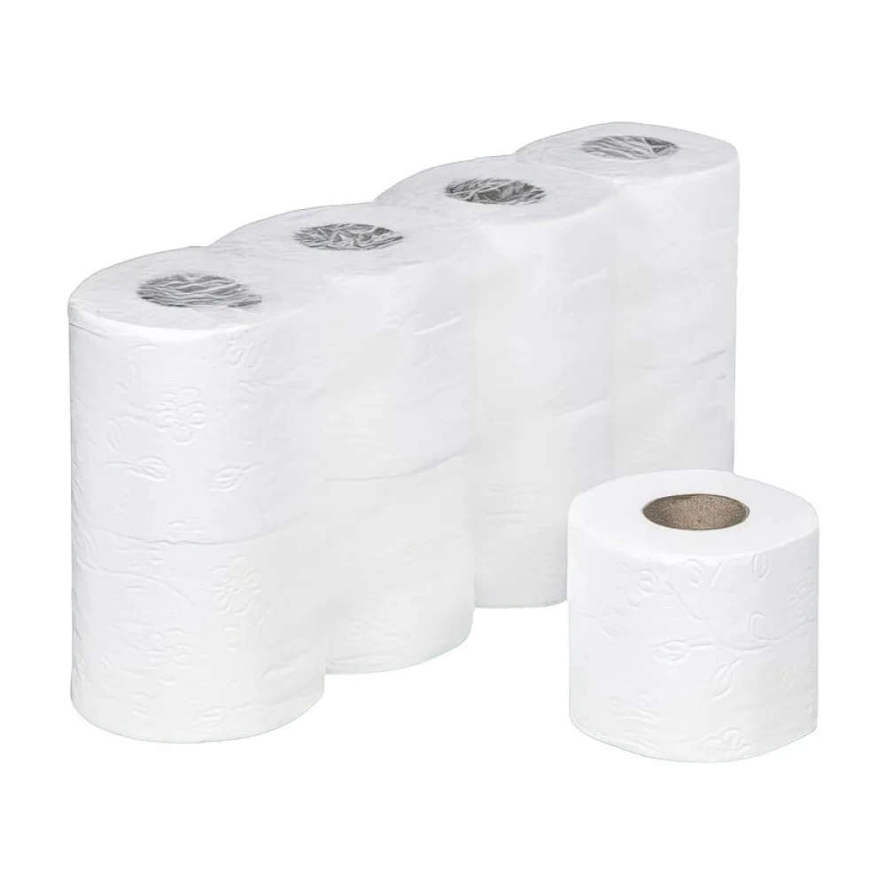 Ecoline Toilettenpapier 3-lagig aus Zellstoff 250 Blatt 9,6x11 cm, 56 Rollen – Bild 2