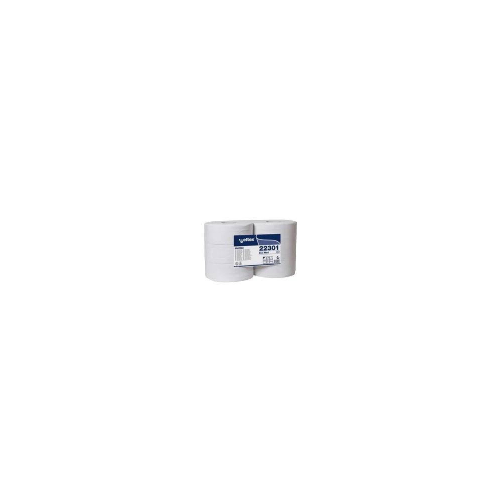 Jumbo Toilettenpapier 2-lagig 18×9,2cm 1670 Abrisse weiß, 6 Rollen je 300m