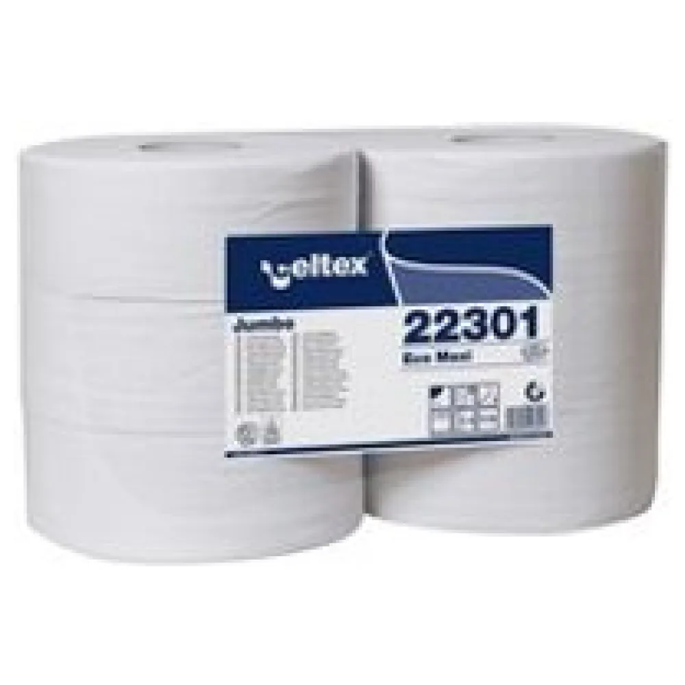 Jumbo Toilettenpapier 2-lagig 18×9,2cm 1670 Abrisse weiß, 6 Rollen je 300m – Bild 3