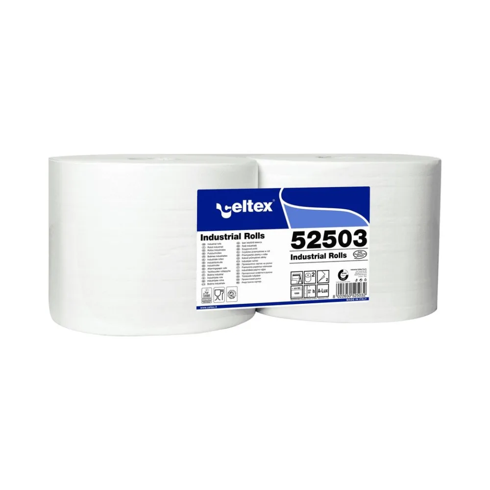 Putzpapier 2-lagig Zellstoff 22 x 38 cm weiß, 2 Rollen je 1000 Blatt – Bild 2