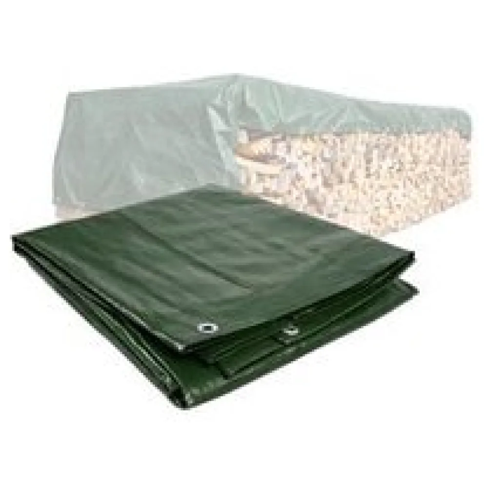 PolyTarp PE Holzabdeckplane Schutzplane 1,5 x 6m grün reißfest wasserdicht 210g/m2 – Bild 3
