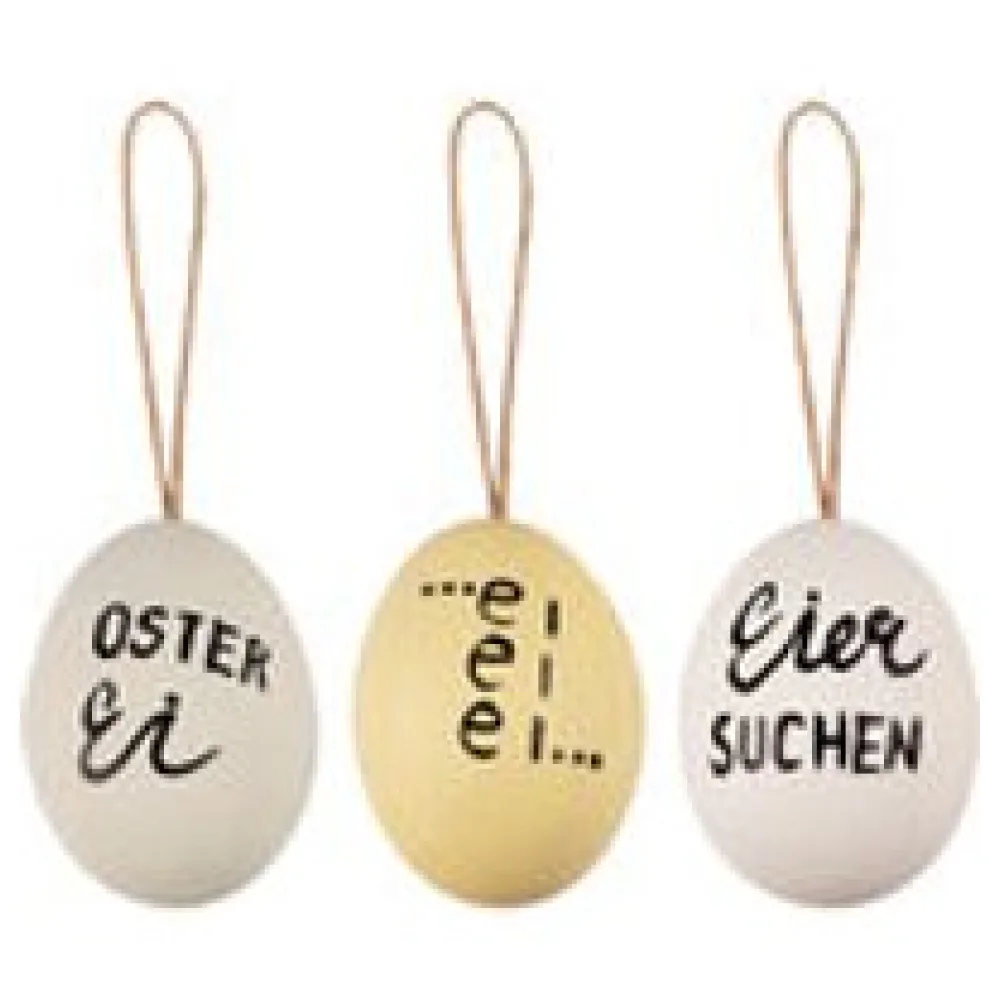 Ostereier Naturecht "Statement" Osterdeko weiß/creme/mint 6 cm, 6 Stk. – Bild 3