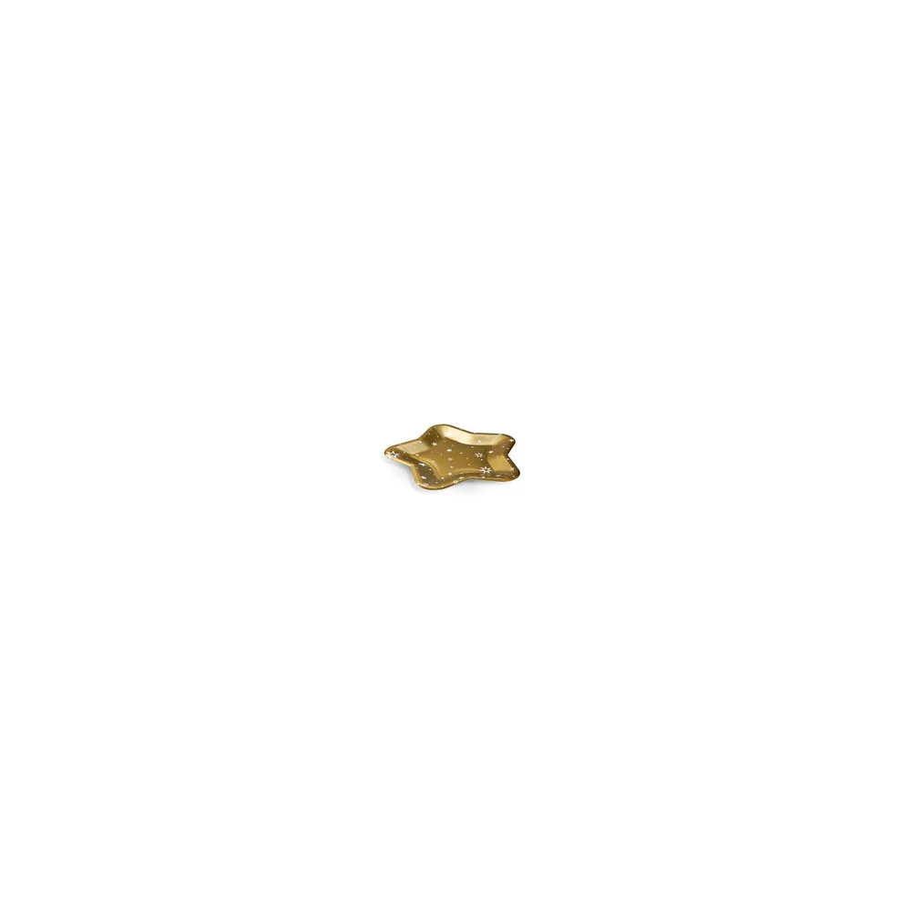 Pappteller Sternform Gold O25 cm - FSC Einwegteller für Weihnachten, 6 Stk.