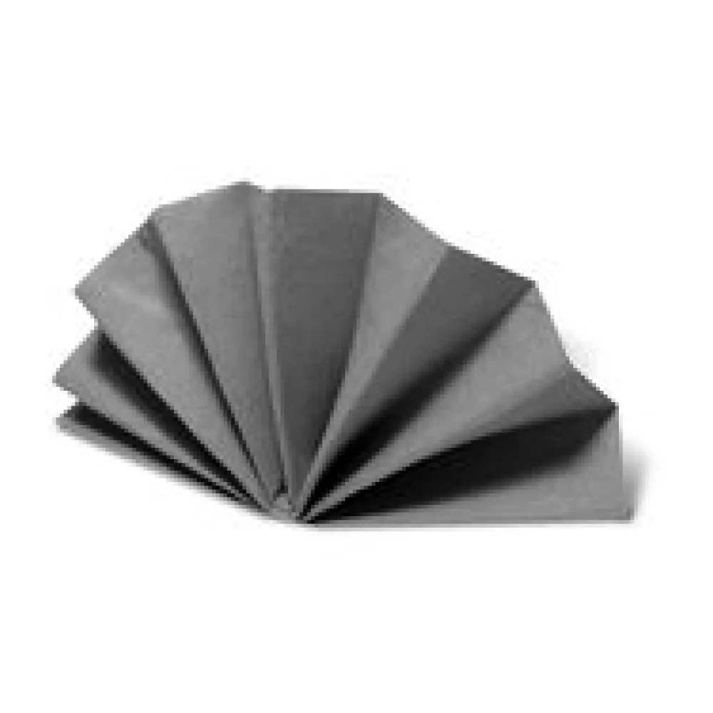 DekoStar Servietten 38 x 38 cm grau, Geprägte Tischservietten Tischdekoration, 50 Stk