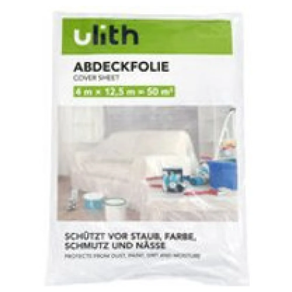 Abdeckfolie Abdeckplane für Malerarbeiten, Staubschutz, Schmutz, Nässe 4 x 12,5 m = 50 m2 – Bild 3