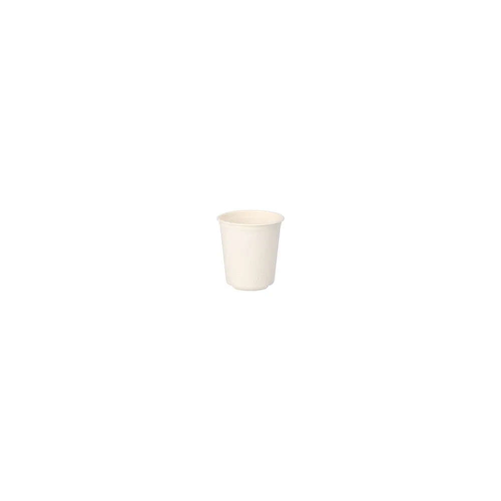 Heißgetränkebecher aus Zuckerrohr "pure" 100 ml, O 63mm, 50 Stk.