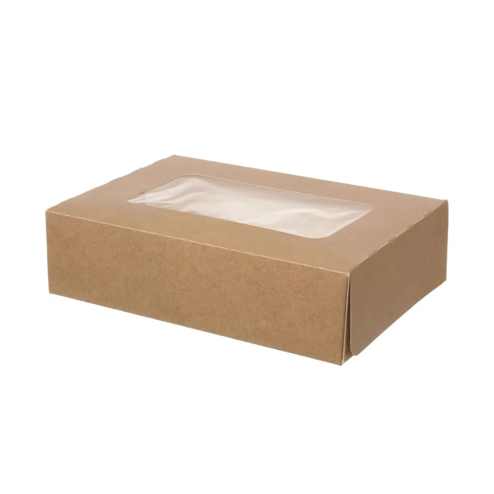 Fensterkarton Cateringkarton Geschenkkarton Transportkarton mit Sichtfenster 22 x 14 x 5 cm – Bild 2