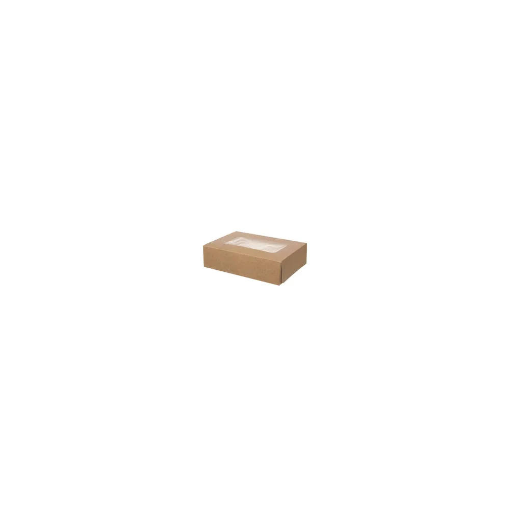 Fensterkarton Cateringkarton Geschenkkarton Transportkarton mit Sichtfenster 22 x 14 x 5 cm