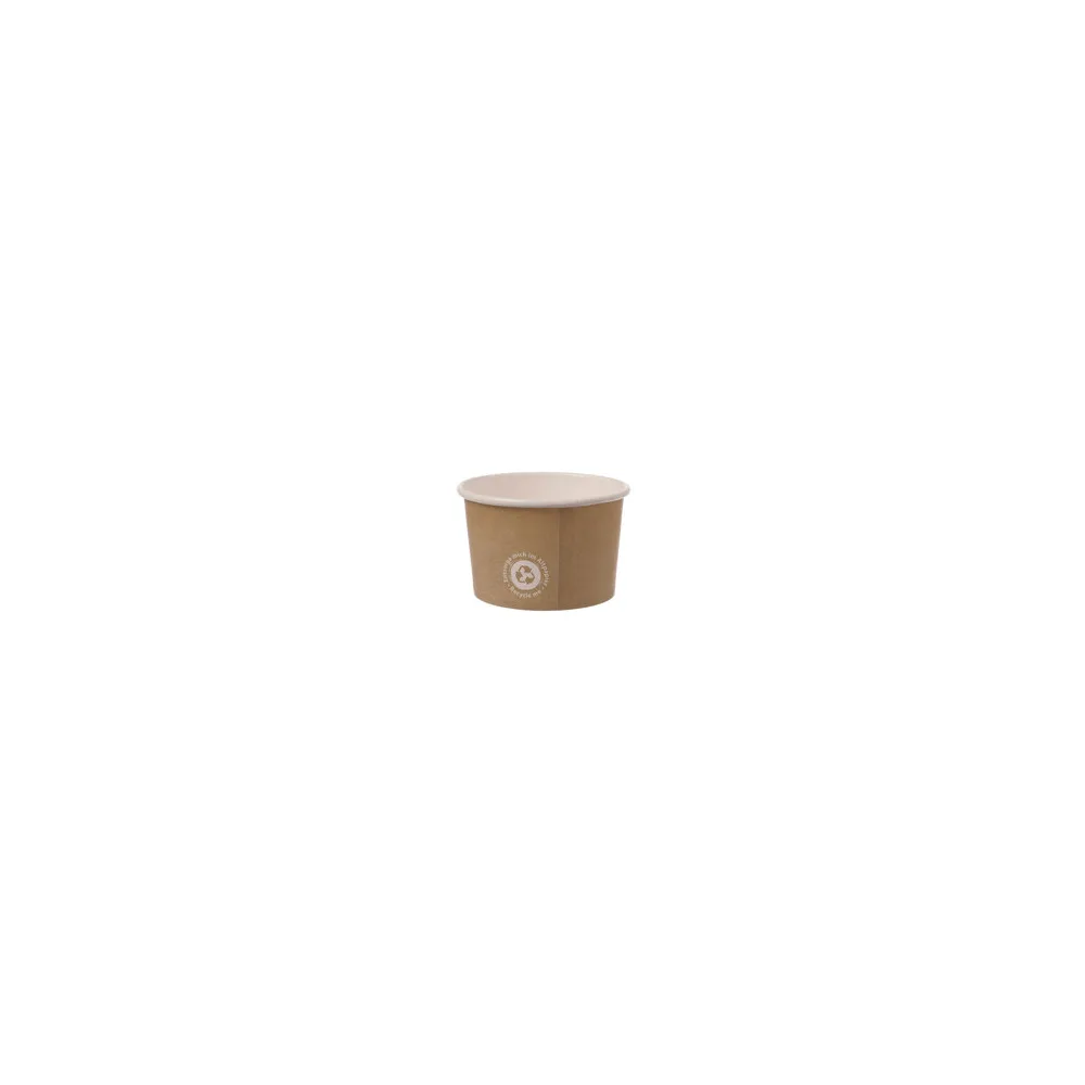 Eisbecher aus Papier 300 ml "Recycle Me" ohne Kunststoffbeschichtung O 97mm, 50 Stk.