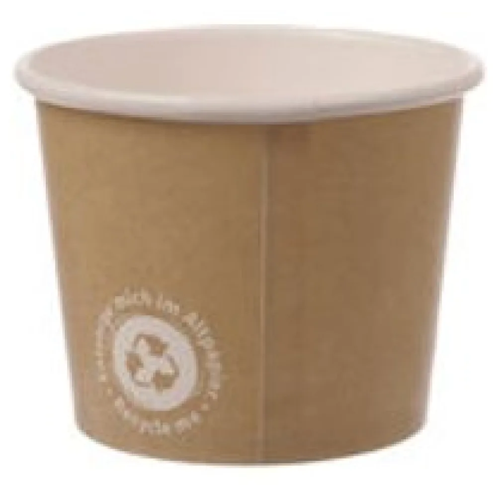 Eisbecher aus Papier 160 ml "Recycle Me" ohne Kunststoffbeschichtung 4 oz XL, 50 Sk. – Bild 3