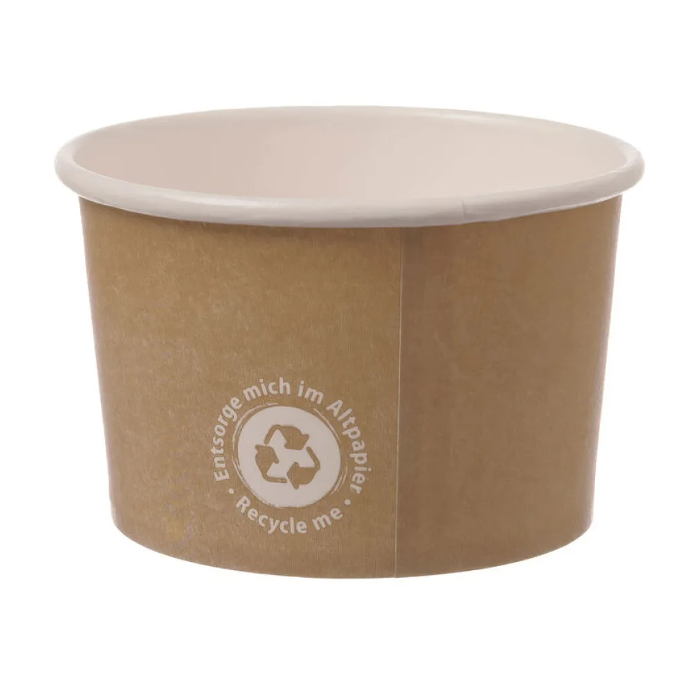 Eisbecher aus Papier 230 ml "Recycle Me" ohne Kunststoffbeschichtung O 90mm, 54 Stk. – Bild 2