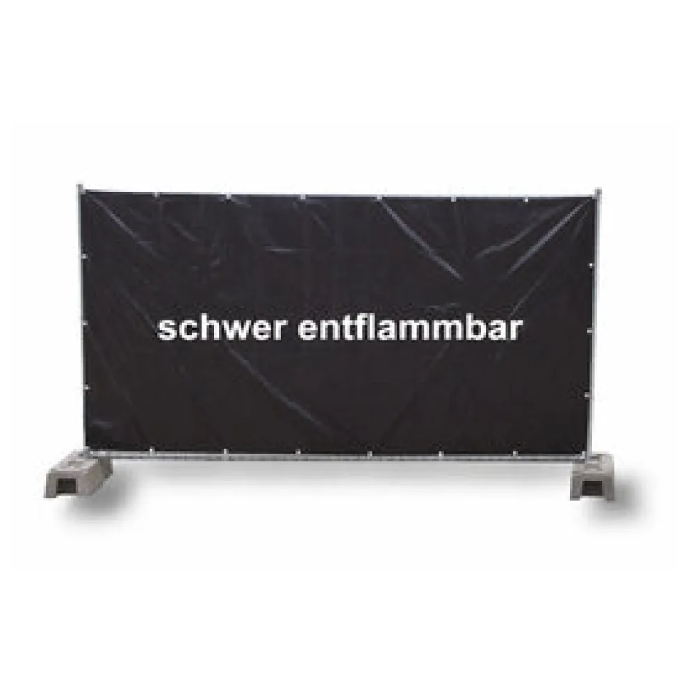 Bauzaunplane B1 schwer entflammbar 1,76 x 3,41 m schwarz