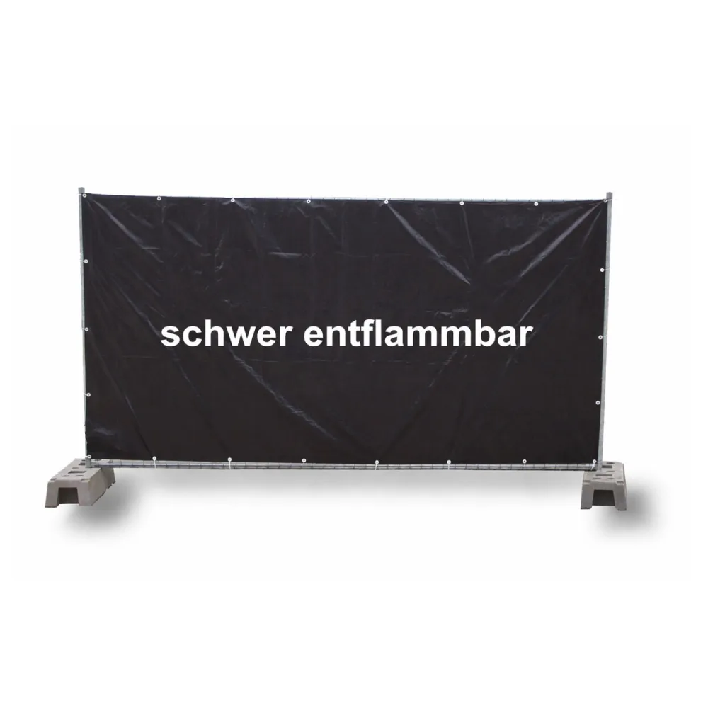 Bauzaunplane B1 schwer entflammbar 1,76 x 3,41 m schwarz – Bild 2