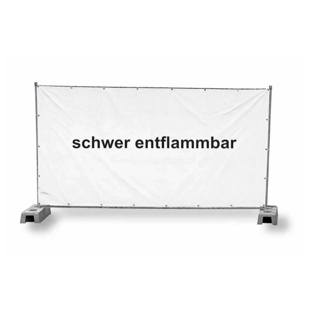 Bauzaunplane B1 schwer entflammbar 1,76 x 3,41 m weiß – Bild 2