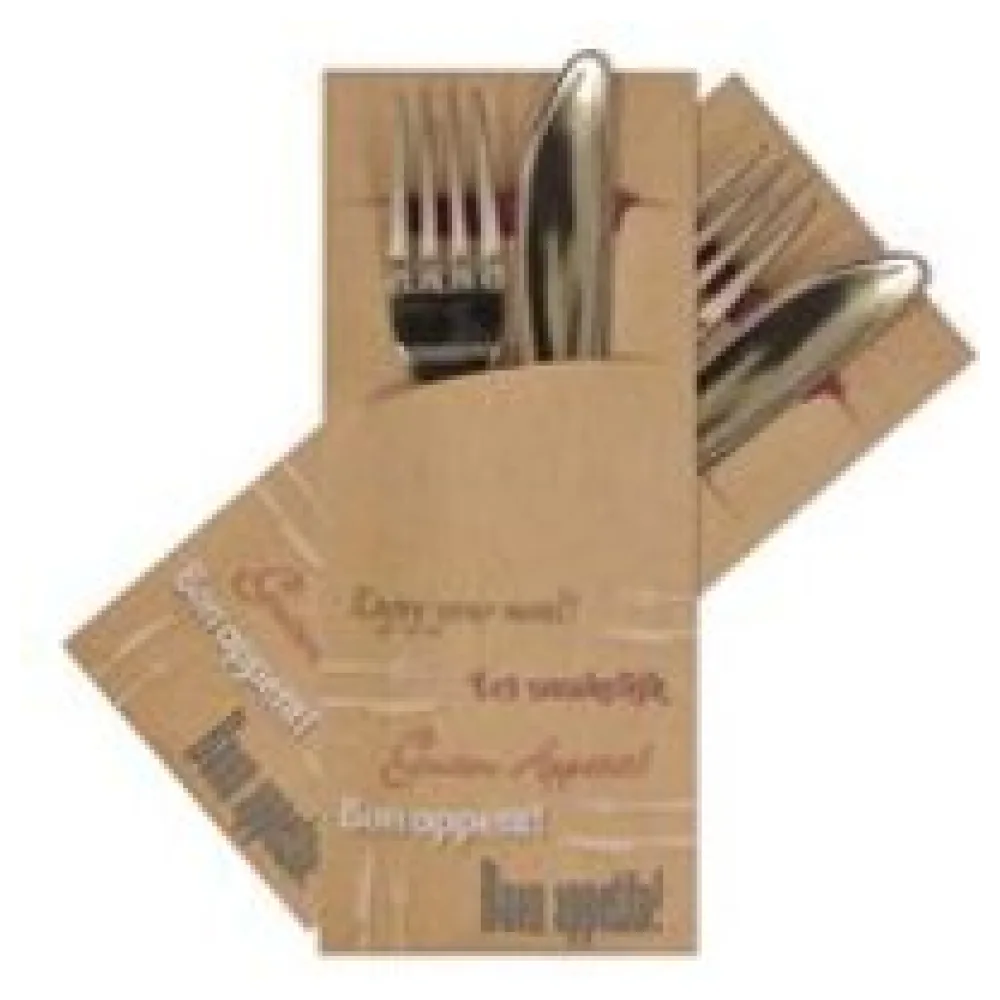 Pochetto Bestecktaschen "Guten Appetit" 200x85mm inkl. Serviette bordeaux, 520 Stk. – Bild 3