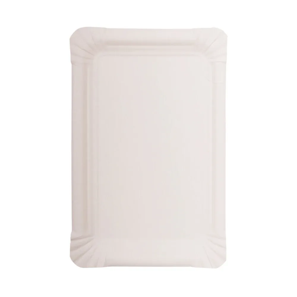 Teller aus Pappe eckig 13x20cm weiß, 250 Stk. – Bild 2