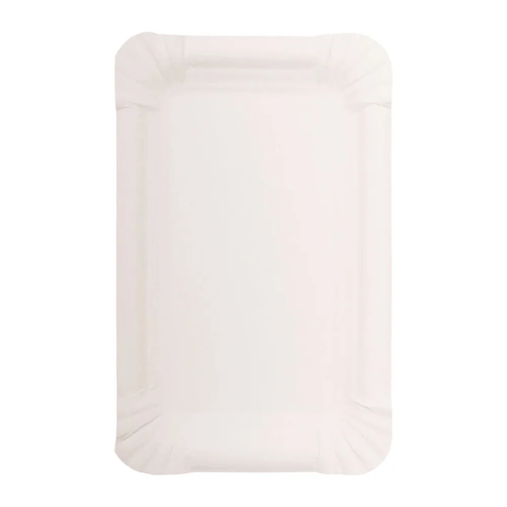 Teller aus Pappe eckig 10x16cm weiß, 250 Stk. – Bild 2