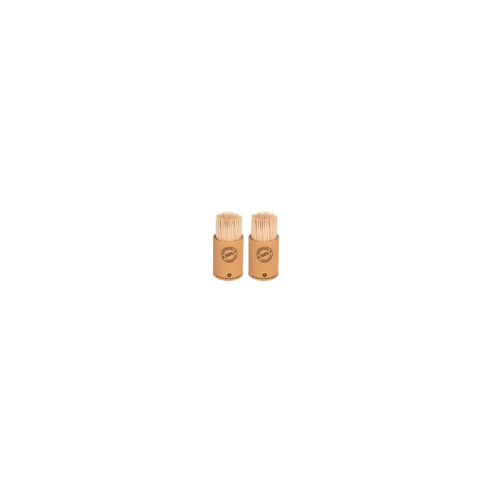 Zahnstocher aus Holz rund O2mm 65mm, 2 Behälter je 150 Stk.