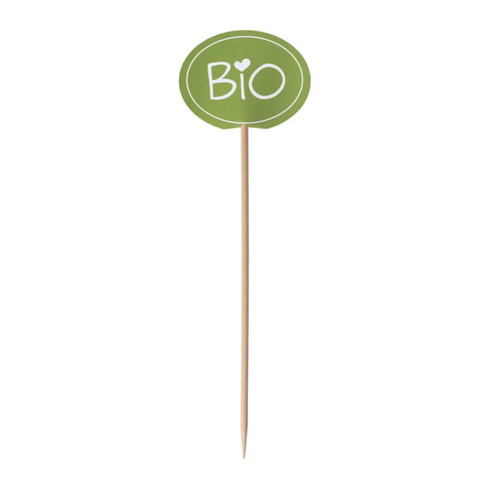 Kennzeichnungspicker Deko-Picker "Bio" 12 cm grün, 100 Stk. – Bild 2