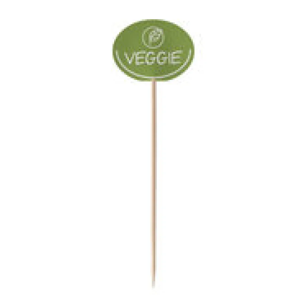 Kennzeichnungspicker Deko-Picker "Veggie" 12 cm grün, 100 Stk.