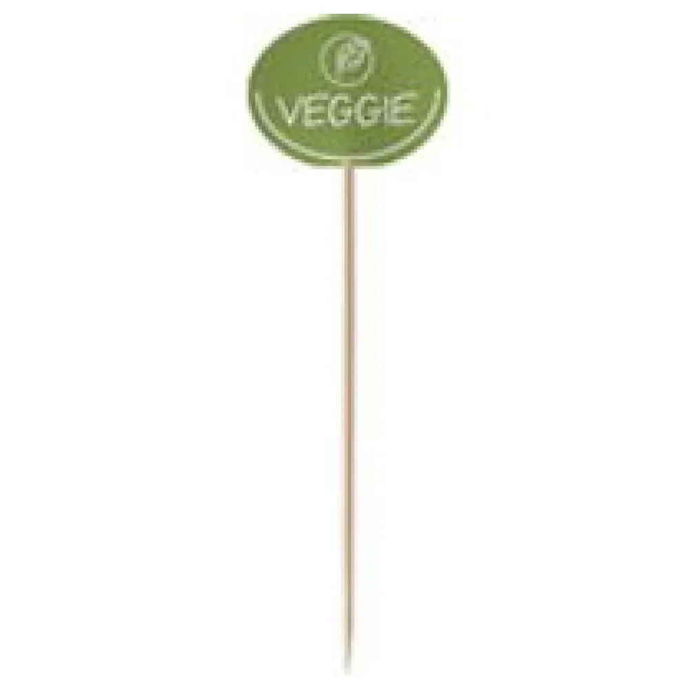 Kennzeichnungspicker Deko-Picker "Veggie" 12 cm grün, 100 Stk. – Bild 3