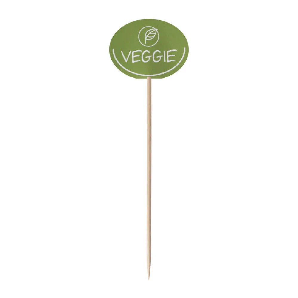 Kennzeichnungspicker Deko-Picker "Veggie" 12 cm grün, 100 Stk. – Bild 2