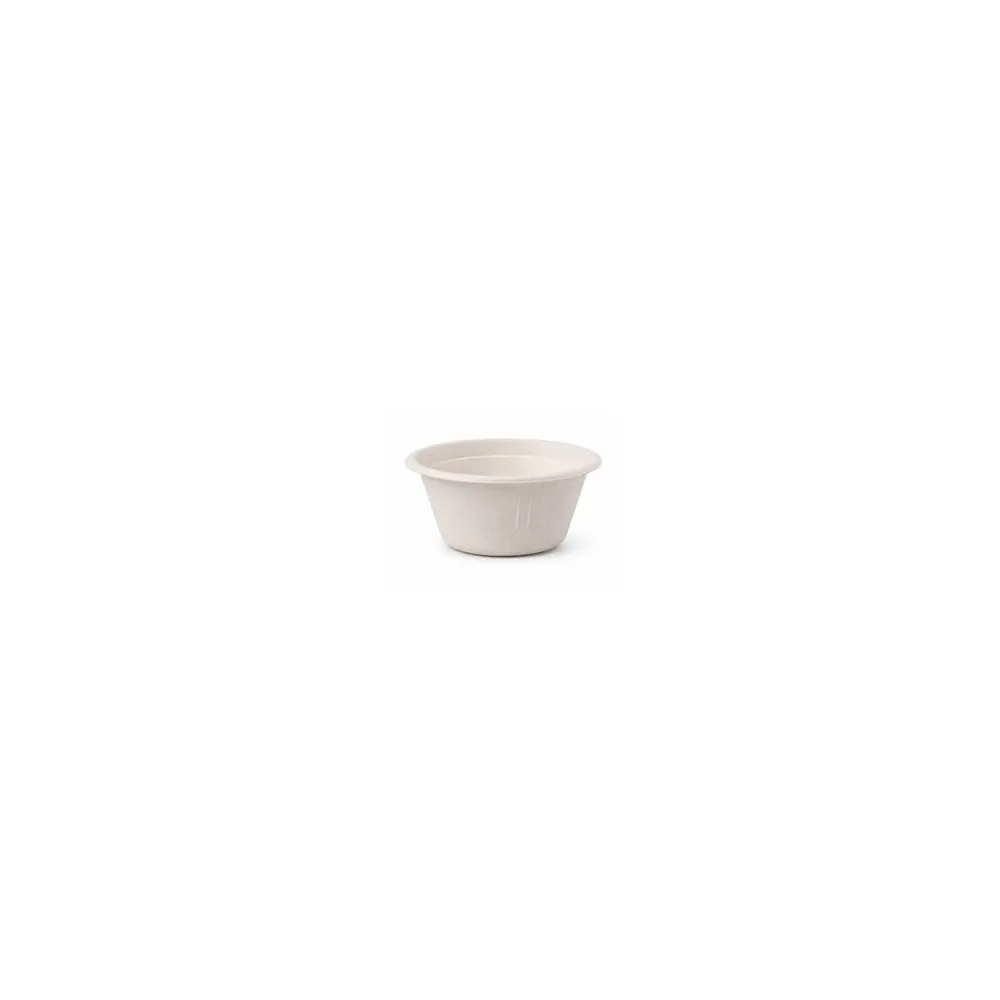 Dressingbecher Dipschale 60ml rund O 62 mm aus Bagasse Zuckerrohr kompostierbar, 50 Stk.