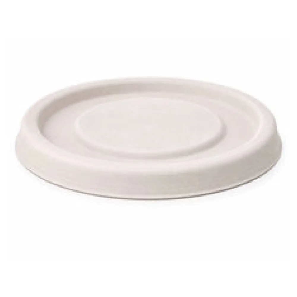 Deckel für Dressingbecher Dipschale 30ml 60ml aus Bagasse Zuckerrohr O62mm, 50 Stk.