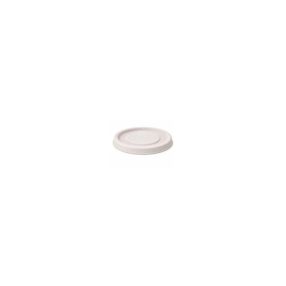 Deckel für Dressingbecher Dipschale 30ml 60ml aus Bagasse Zuckerrohr O62mm, 50 Stk.