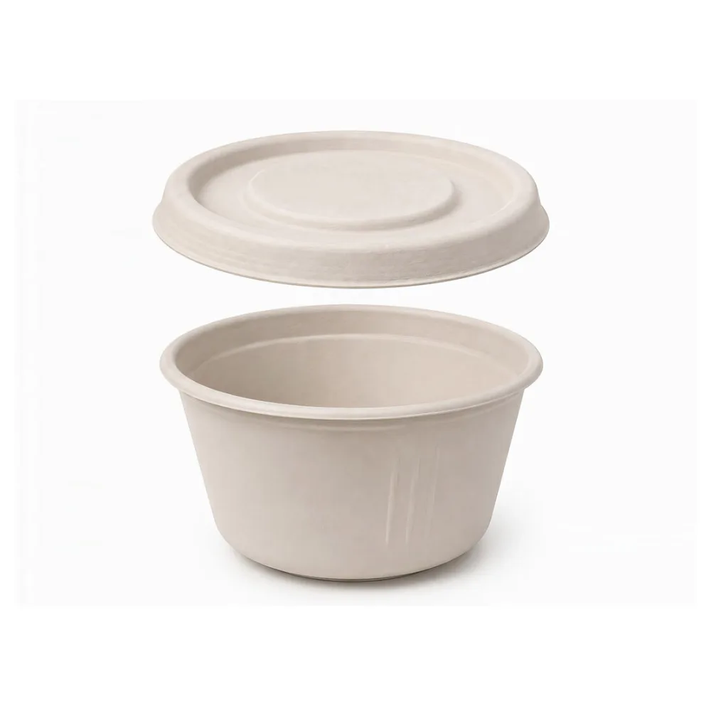 Dressingbecher Dipschale 60ml rund O 62 mm aus Bagasse Zuckerrohr kompostierbar inkl Deckel, 50 Stk. – Bild 2