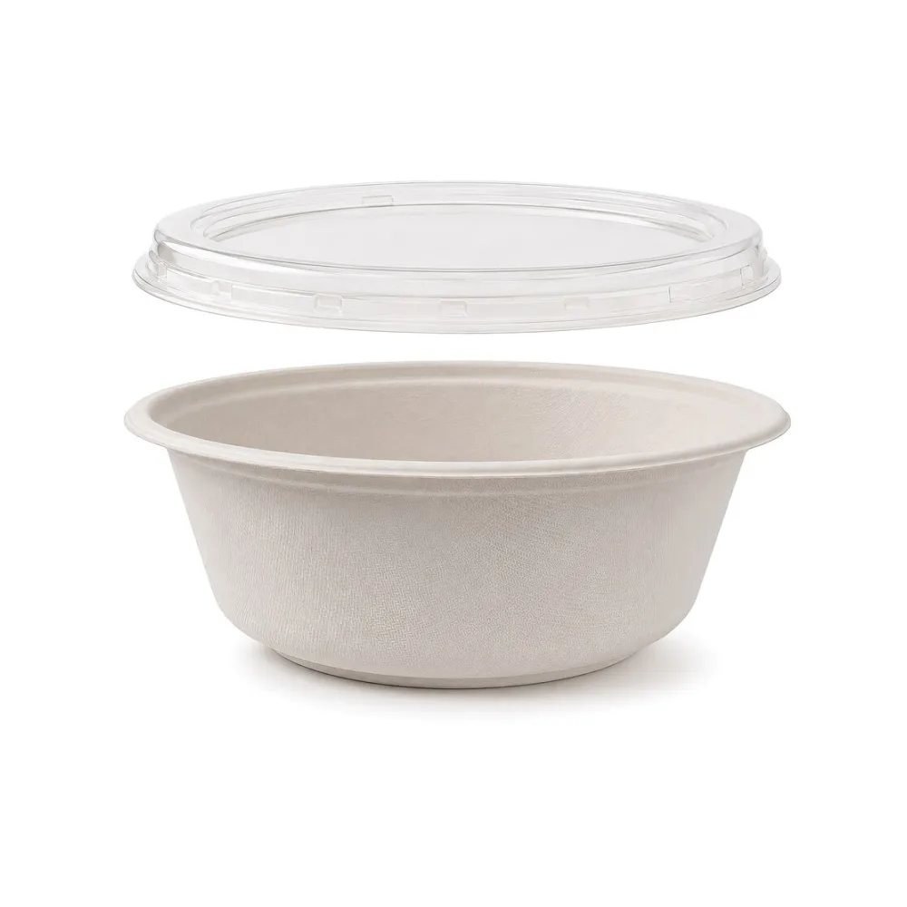 Dressingbecher Dipschale 30ml rund aus Bagasse Zuckerrohr kompostierbar inkl Deckel aus PLA, 150 Stk. – Bild 2