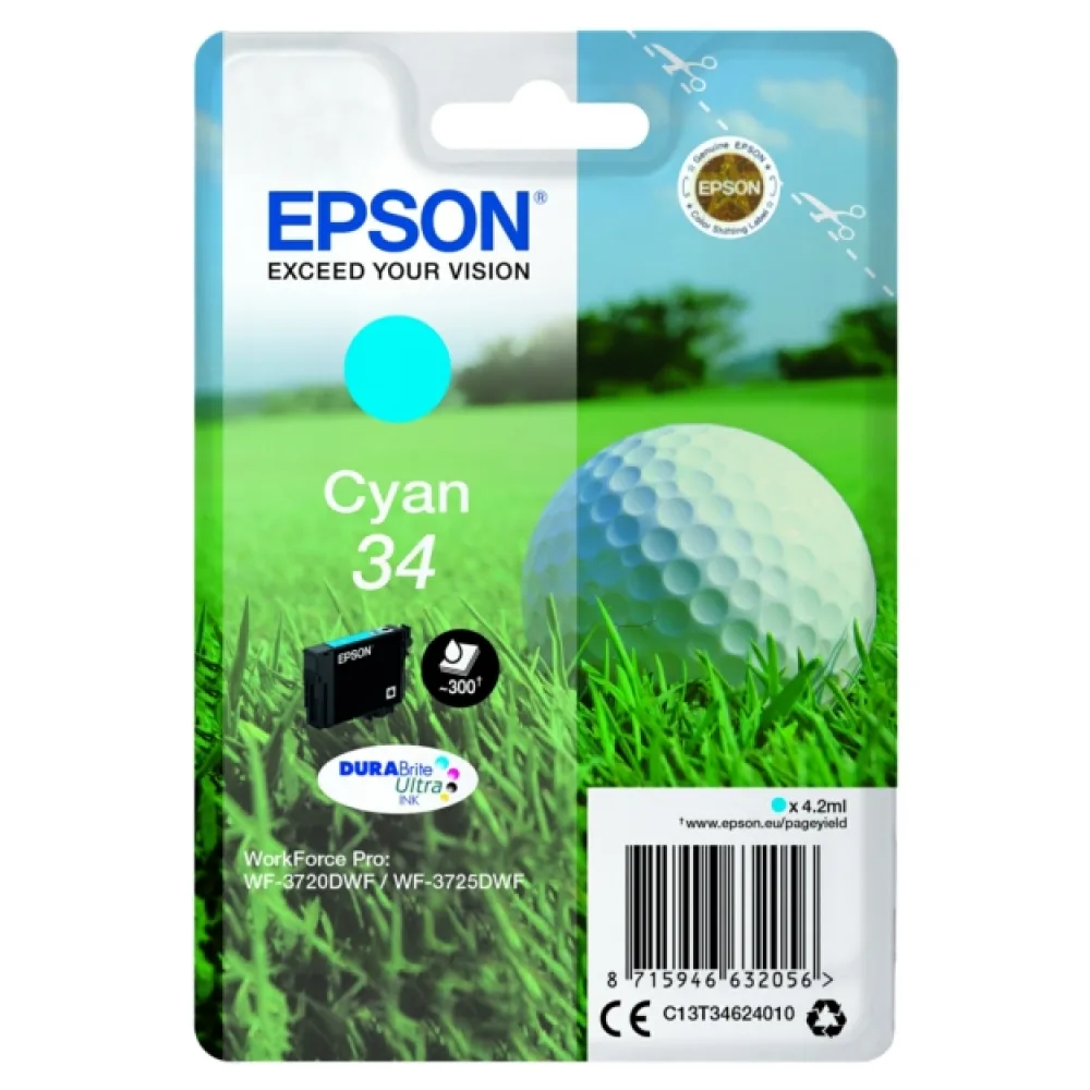 Original Epson C13T34624010 / 34 Tintenpatrone cyan