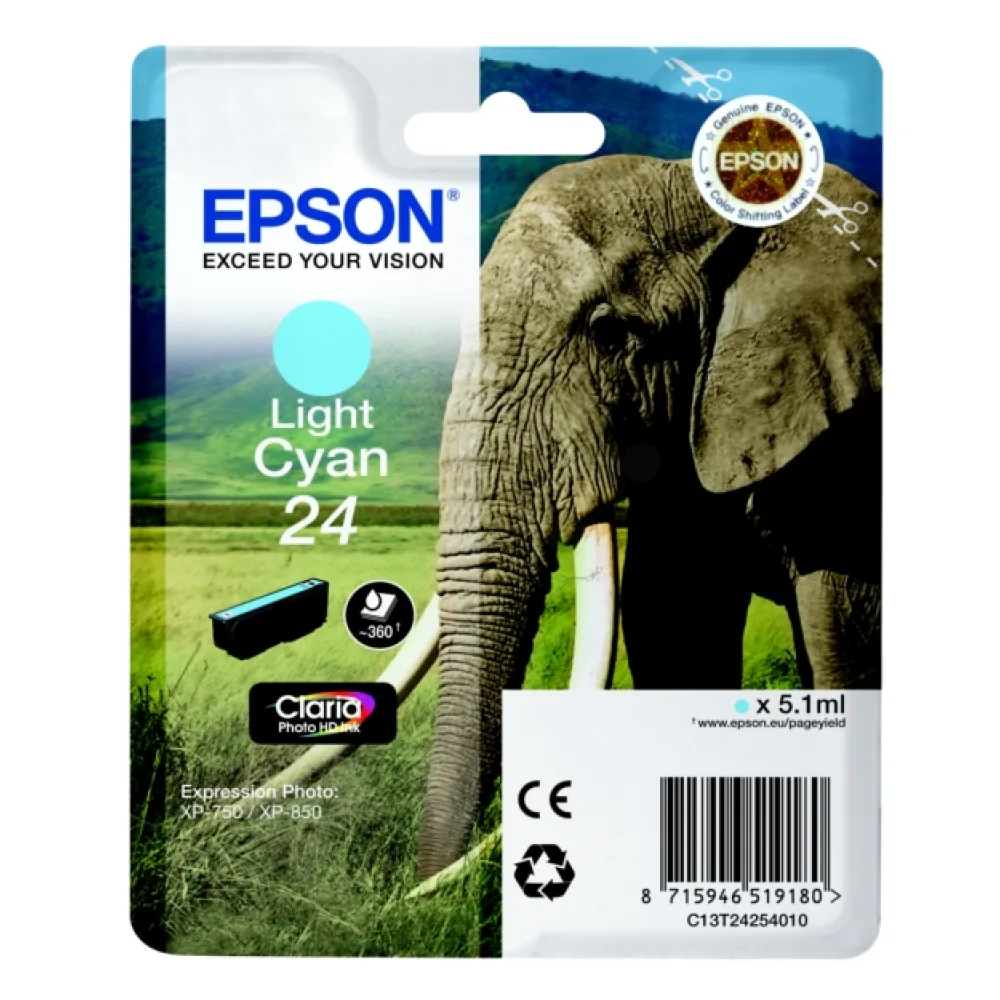 Original Epson C13T24254012 / 24 Tintenpatrone cyan hell