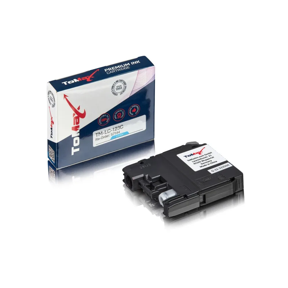 ToMax Premium ersetzt Brother LC-123C Tintenpatrone, cyan