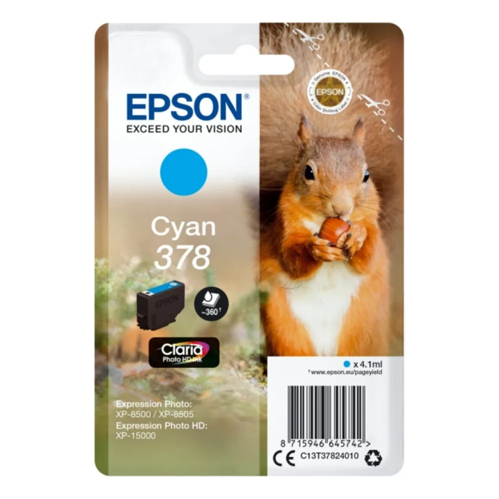 Original Epson C13T37824010 / 378 Tintenpatrone cyan