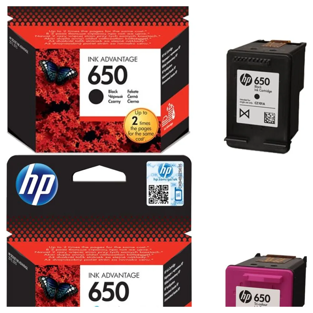 Original HP Patronen 650 im Set CZ101AE+CZ102AE