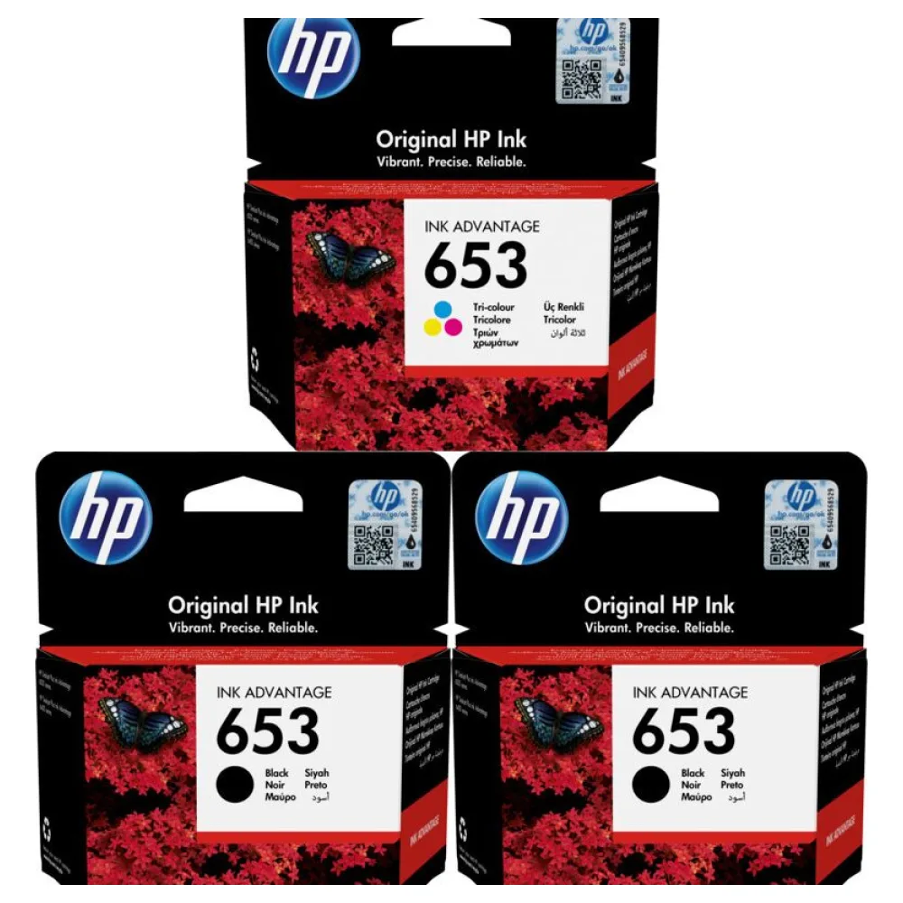 Original HP Patronen 653 3er Set 3YM75AE 3YM74AE Mehrfarbig