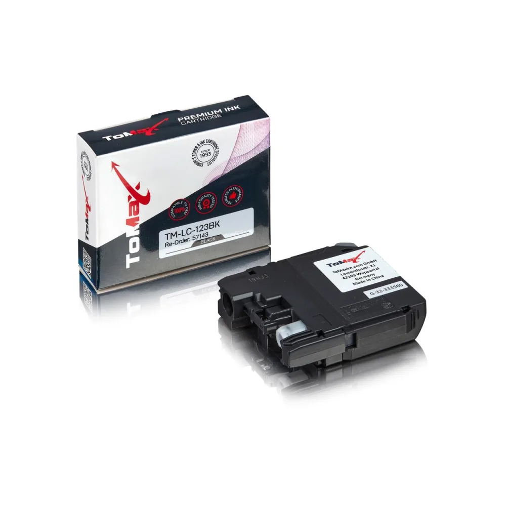 ToMax Premium ersetzt Brother LC-123BK Tintenpatrone, schwarz