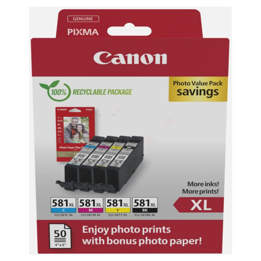 Original Canon 2052C006 / CLI581XL Tintenpatrone Multipack