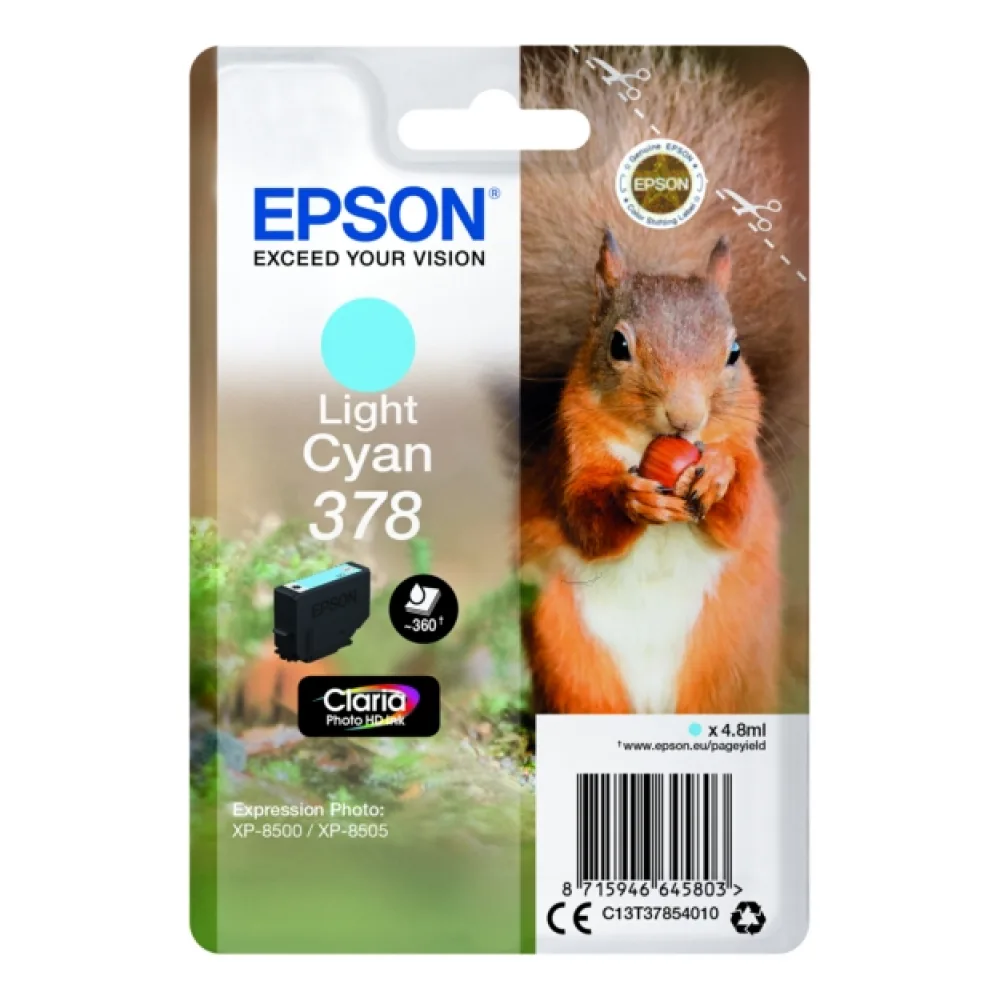 Original Epson C13T37854010 / 378 Tintenpatrone cyan hell