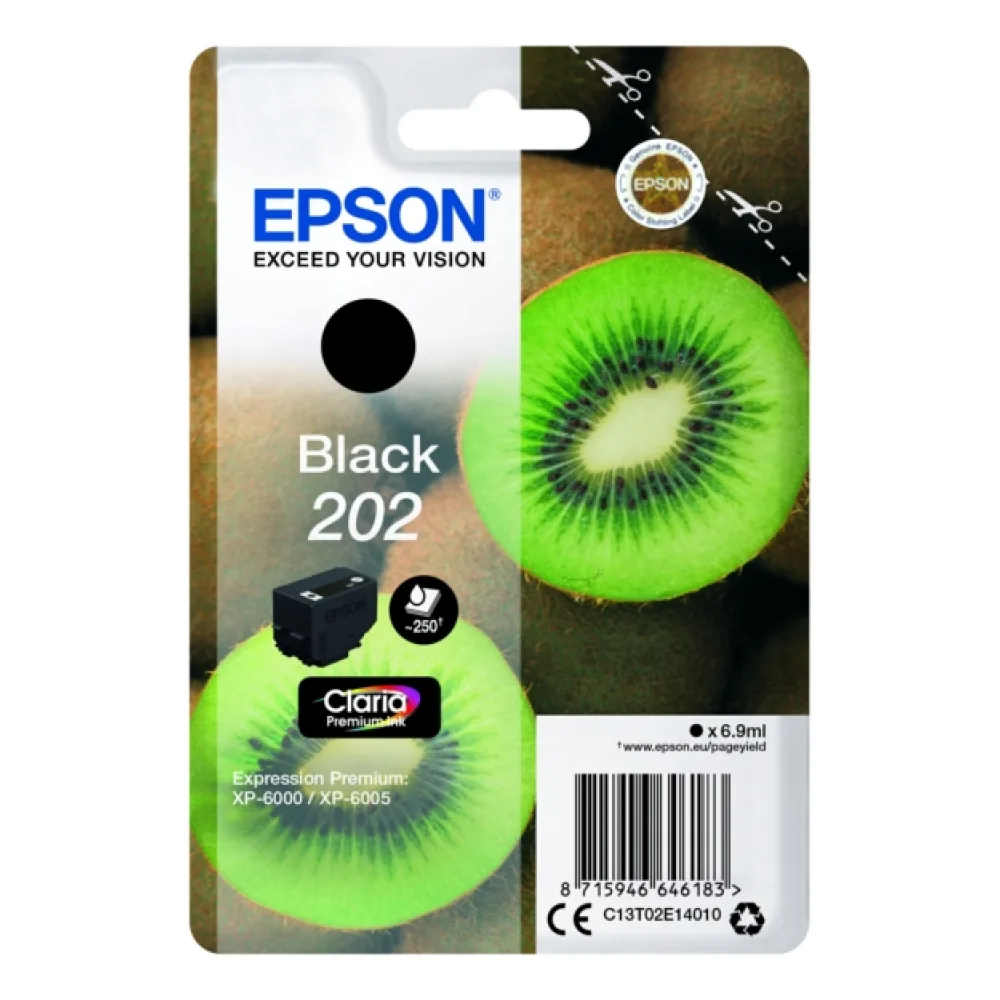 Original Epson C13T02E14010 / 202 Tintenpatrone schwarz