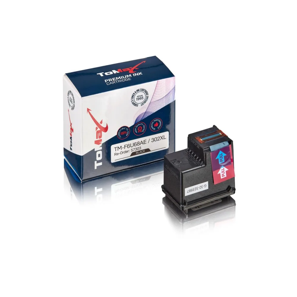 ToMax Premium ersetzt HP F6U68AE / 302XL Druckkopfpatrone, schwarz
