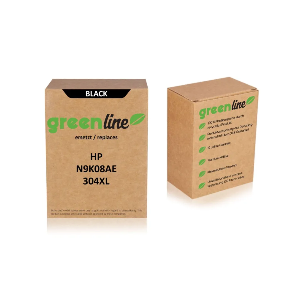 greenline ersetzt HP N9K08AE / 304XL Druckkopfpatrone, schwarz
