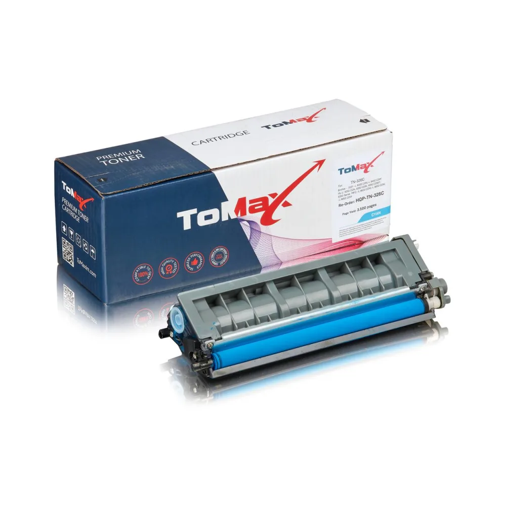 ToMax Premium ersetzt Brother TN-326C Toner, cyan