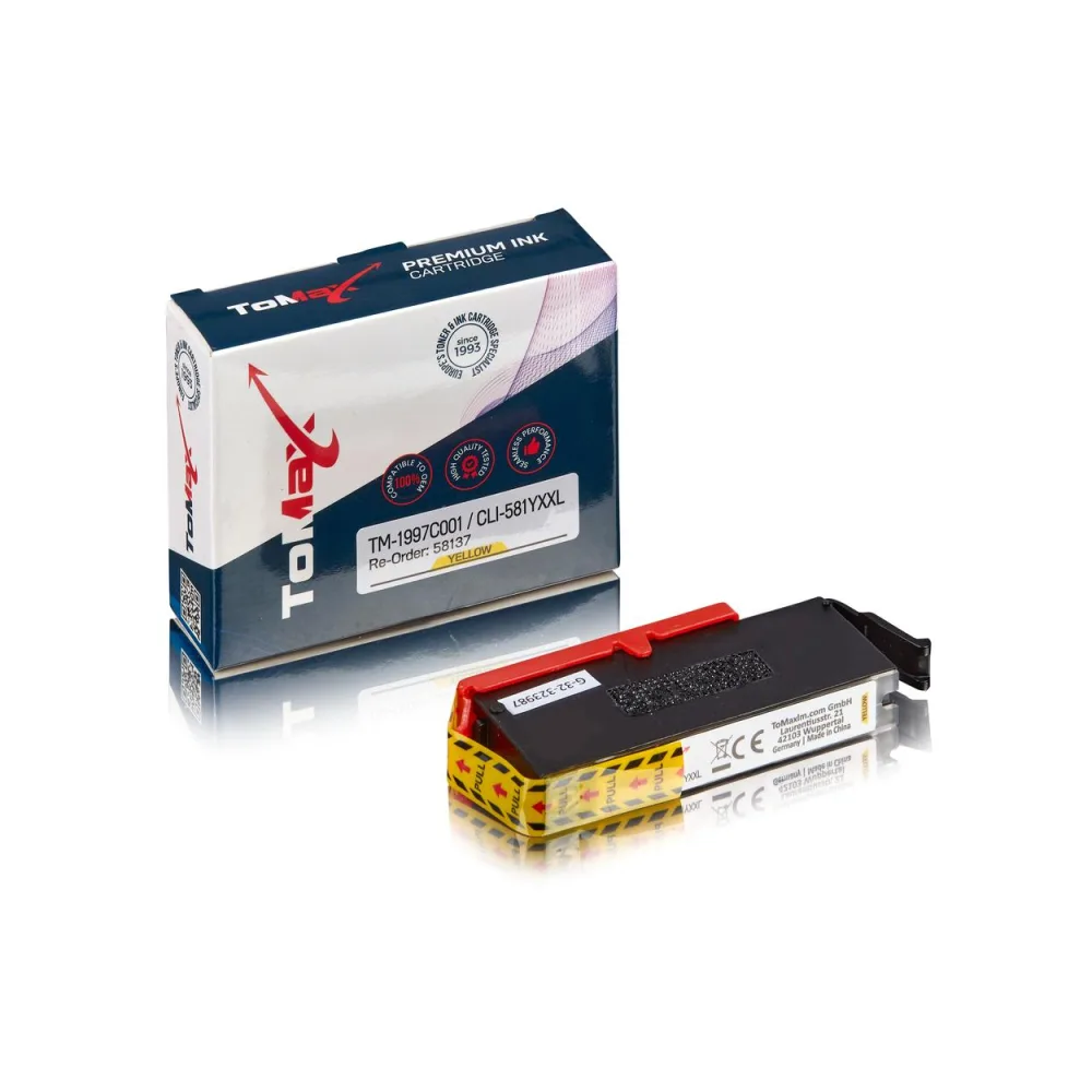 ToMax Premium ersetzt Canon 1997C001 / CLI-581YXXL Tintenpatrone, gelb