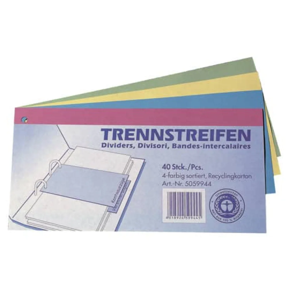 Q-CONNECT Trennstreifen, 240x105mm, 40 Stück, sortiert