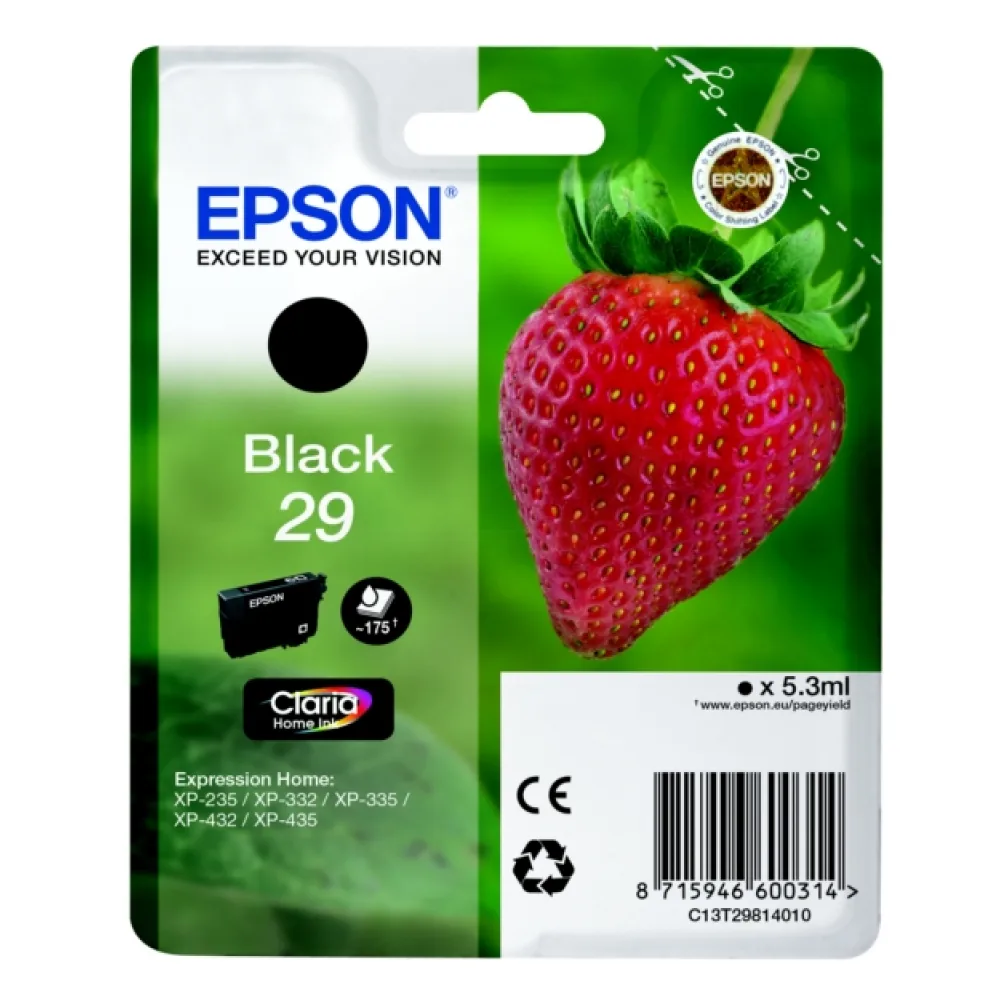Original Epson C13T29814012 / 29 Tintenpatrone schwarz